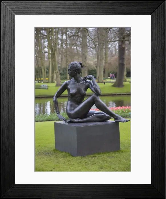 Framed Print : Modern sculpture of a nude woman, Keukenhof, park and gardens near Amsterdam Framed Print : Modern sculpture of a nude woman, Keukenhof, park and gardens near Amsterdam