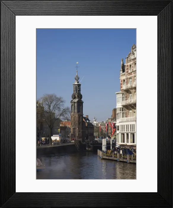 Framed Print : The Munttoren (Mint Tower) on the Amstel River, Amsterdam, Netherlands, Europe Framed Print : The Munttoren (Mint Tower) on the Amstel River, Amsterdam, Netherlands, Europe