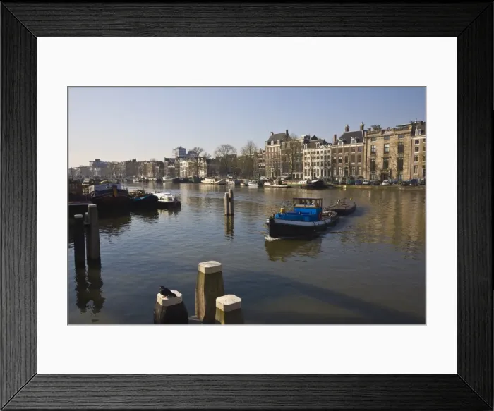 Framed Print : Amstel River, Amsterdam, Netherlands, Europe Framed Print : Amstel River, Amsterdam, Netherlands, Europe