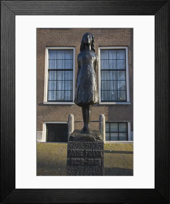 Framed Print : Statue of Anne Frank outside Westerkerk church, Amsterdam, Netherlands, Europe Framed Print : Statue of Anne Frank outside Westerkerk church, Amsterdam, Netherlands, Europe