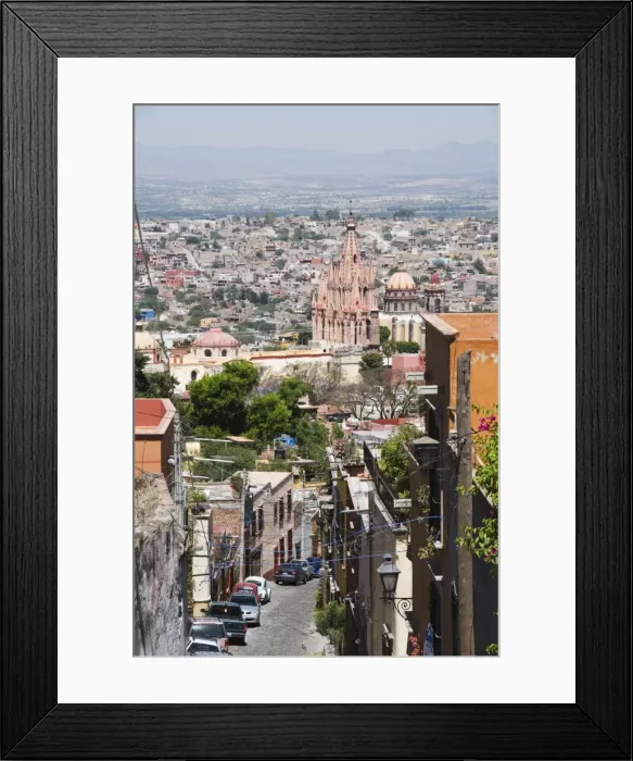 Framed Print : View from the Mirador of town and La Parroquia church, San Miguel de Allende (San Miguel) Framed Print : View from the Mirador of town and La Parroquia church, San Miguel de Allende (San Miguel)