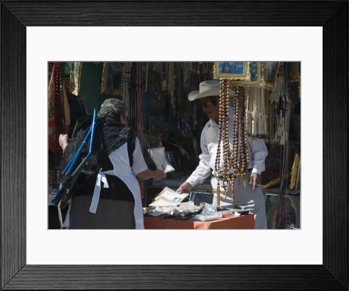 Framed Print : Stalls selling religious souvenirs and artifacts, Santuario de Atotonilco Framed Print : Stalls selling religious souvenirs and artifacts, Santuario de Atotonilco
