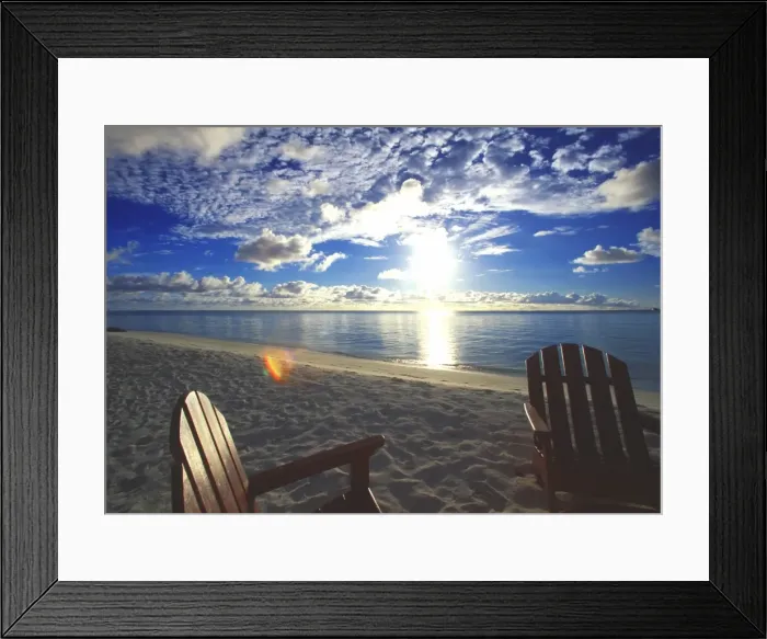 Framed Print : Two deckchairs on the beach at sunset, Maldives, Indian Ocean, Asia Framed Print : Two deckchairs on the beach at sunset, Maldives, Indian Ocean, Asia