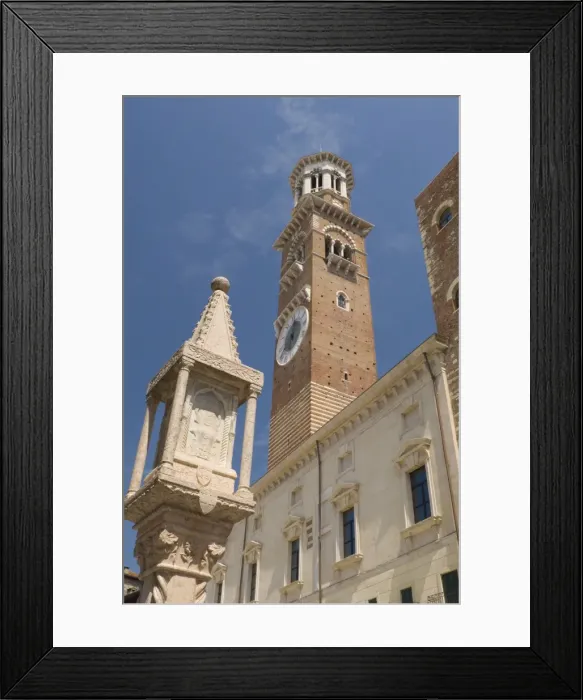 Framed Print : Tower of Lombardy, Verona, Veneto, Italy, Europe Framed Print : Tower of Lombardy, Verona, Veneto, Italy, Europe