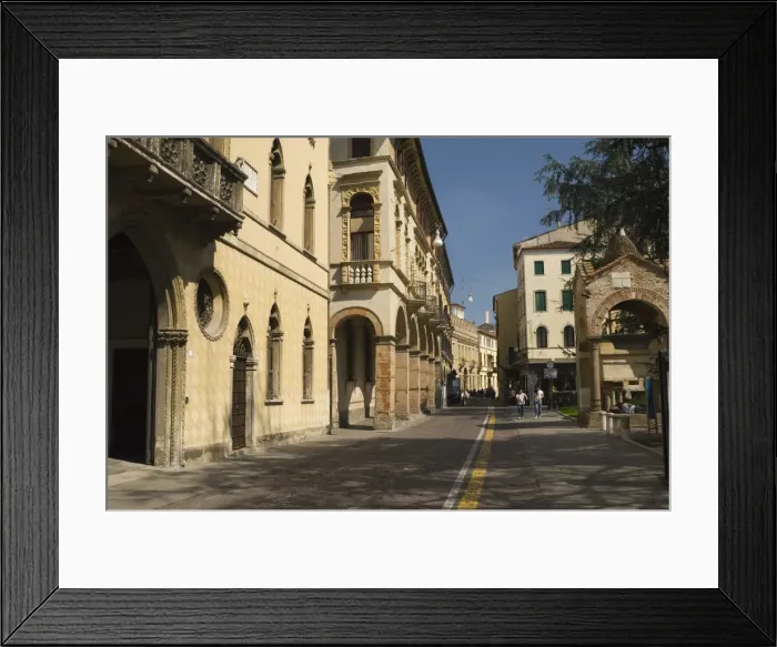 Framed Print : Piazza Antenore, Tomb of Antenore on the right, Dante stayed in the house on the left Framed Print : Piazza Antenore, Tomb of Antenore on the right, Dante stayed in the house on the left