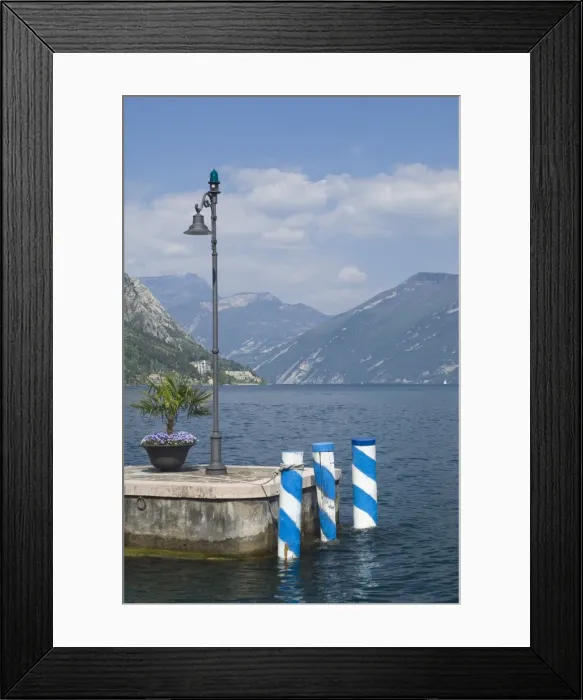 Framed Print : View to the north from the harbour mouth, Limone, Lake Garda, Italian Lakes Framed Print : View to the north from the harbour mouth, Limone, Lake Garda, Italian Lakes