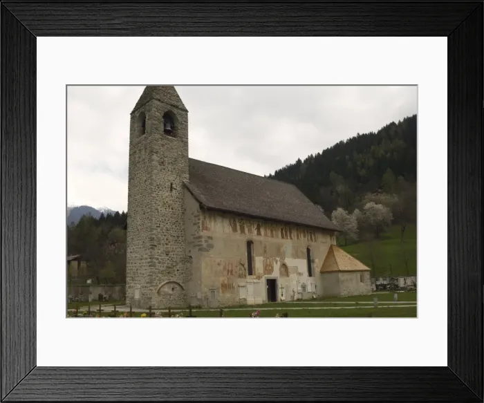 Framed Print : Wall frescoes on the exterior of the ancient church of Chiesa di Vigilio Framed Print : Wall frescoes on the exterior of the ancient church of Chiesa di Vigilio
