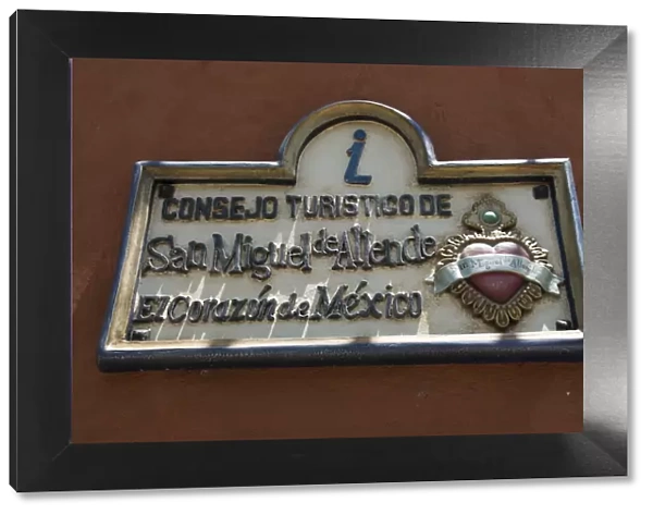 Tourist office sign, San Miguel, Guanajuato State, Mexico, North America