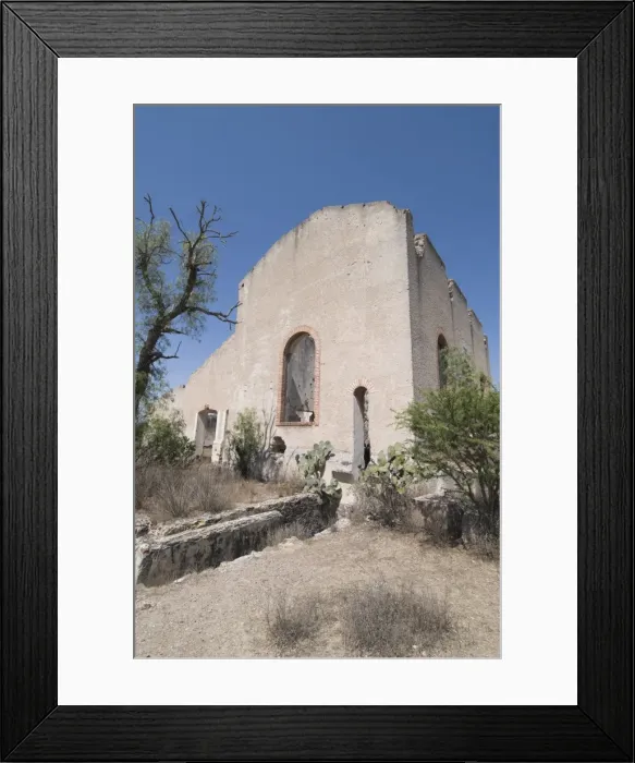Framed Print : Old copper and mercury mine with the shaft in foreground, Mineral de Pozos (Pozos) Framed Print : Old copper and mercury mine with the shaft in foreground, Mineral de Pozos (Pozos)