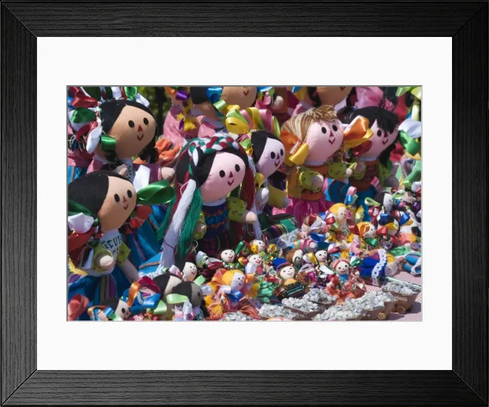Framed Print : Colourful dolls for sale in Guanajuato, Guanajuato State, Mexico, North America Framed Print : Colourful dolls for sale in Guanajuato, Guanajuato State, Mexico, North America