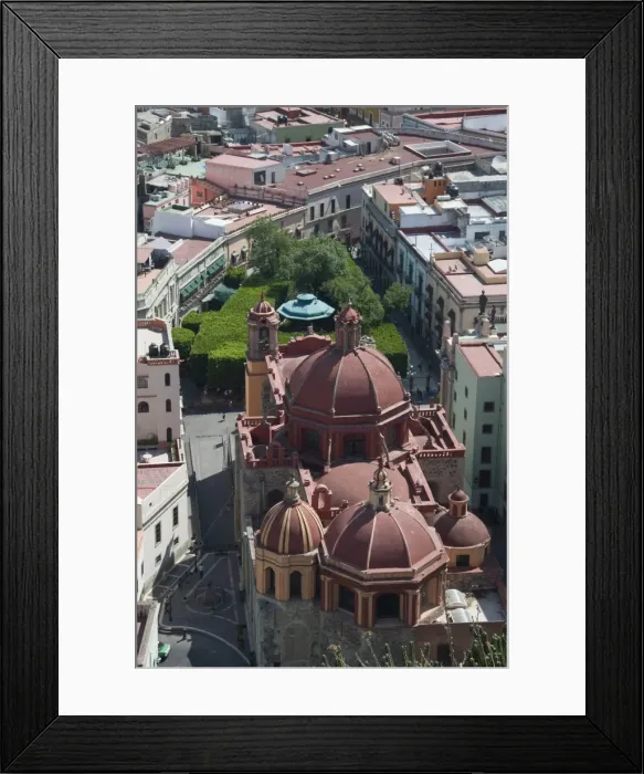 Framed Print : View of city from the Pipila monument with Iglesia de San Diego church in the foreground Framed Print : View of city from the Pipila monument with Iglesia de San Diego church in the foreground