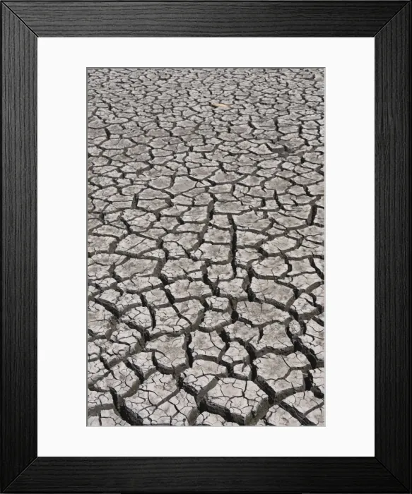 Framed Print : Cracked river bed in drought, Mexico, North America Framed Print : Cracked river bed in drought, Mexico, North America