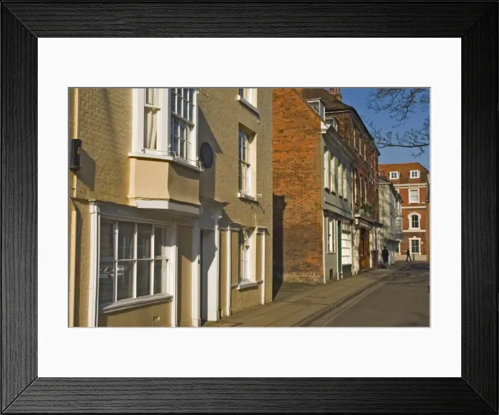 Framed Print : College Street with Jane Austens final home on the left foreground Framed Print : College Street with Jane Austens final home on the left foreground