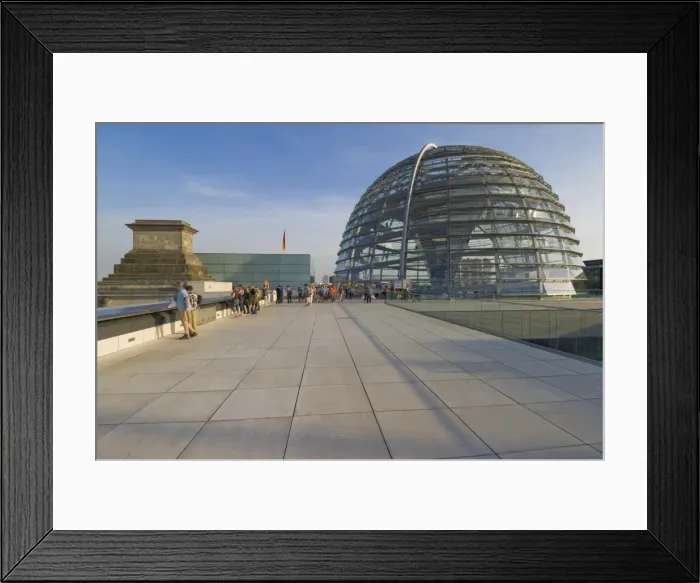 Framed Print : Tourists on the roof terrace of the famous Reichstag Parliament Building reconstructed by architect Sir Norman Foster between 1994 and 1999 with its famous glass cupola, Berlin Framed Print : Tourists on the roof terrace of the famous Reichstag Parliament Building reconstructed by architect Sir Norman Foster between 1994 and 1999 with its famous glass cupola, Berlin