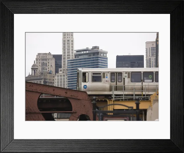 Framed Print : El train on the elevated train system, The Loop, Chicago, Illinois, United States of America Framed Print : El train on the elevated train system, The Loop, Chicago, Illinois, United States of America