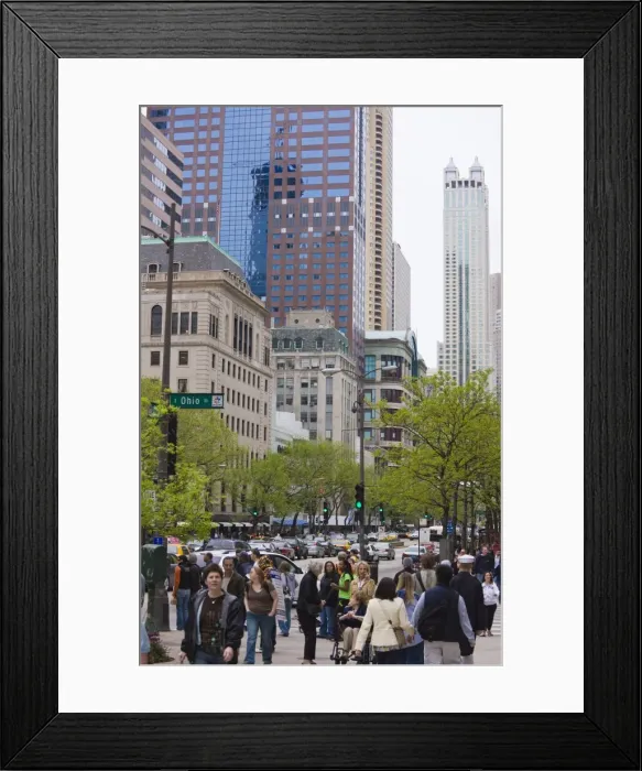 Framed Print : Shoppers on the Magnificent Mile, North Michigan Avenue, Chicago, Illinois Framed Print : Shoppers on the Magnificent Mile, North Michigan Avenue, Chicago, Illinois
