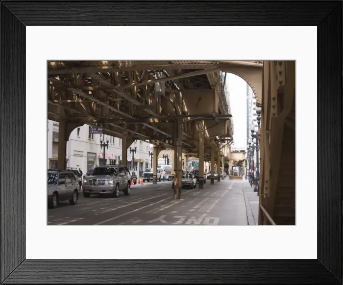 Framed Print : Under the El, the elevated train system in The Loop, Chicago, Illinois Framed Print : Under the El, the elevated train system in The Loop, Chicago, Illinois