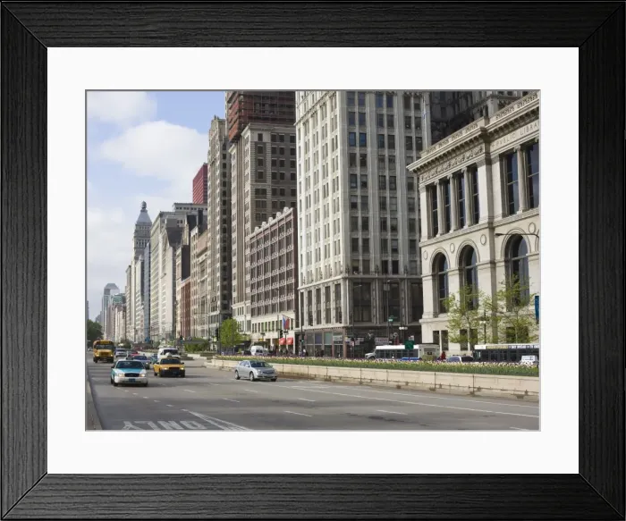 Framed Print : South Michigan Avenue, Chicago, Illinois, United States of America, North America Framed Print : South Michigan Avenue, Chicago, Illinois, United States of America, North America