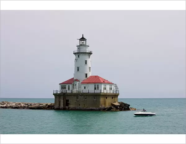 Chicago Harbor Lighthouse, Lake Michigan, Chicago, Illinois, United States of America