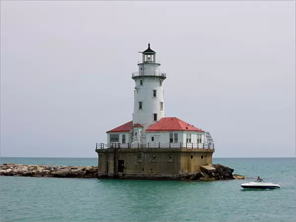 Chicago Harbor Lighthouse, Lake Michigan, Chicago, Illinois, United States of America
