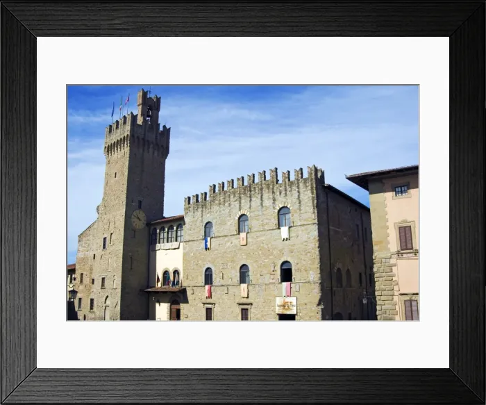 Framed Print : Piazza della Liberta, Town Hall Tower and Town Hall Building, Arezzo, Tuscany Framed Print : Piazza della Liberta, Town Hall Tower and Town Hall Building, Arezzo, Tuscany