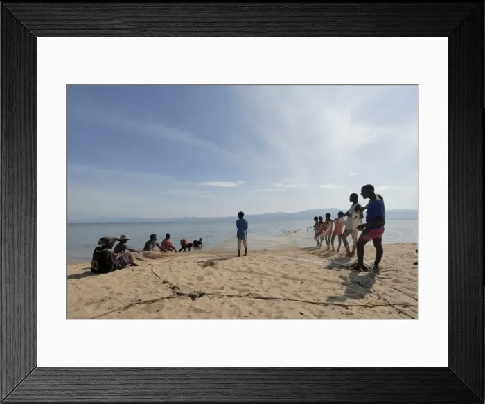 Framed Print : Mangochi beach, Lake Malawi, Malawi, Africa