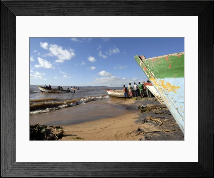 Framed Print : Senga Bay fishing village, Malawi, Africa Framed Print : Senga Bay fishing village, Malawi, Africa