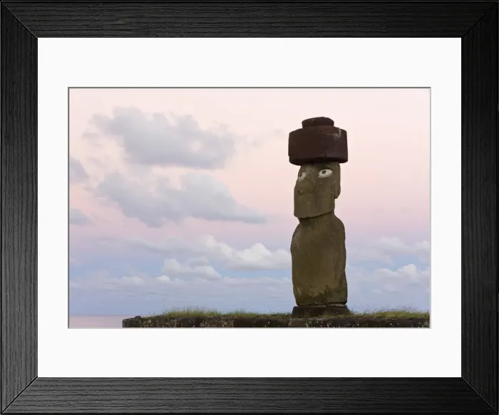 Framed Print : Moai statue Ahu Ko Te Riku, the only topknotted and eyeballed Moai on the Island Framed Print : Moai statue Ahu Ko Te Riku, the only topknotted and eyeballed Moai on the Island