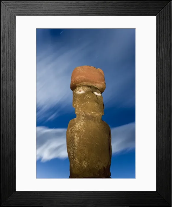 Framed Print : Moai statue Ahu Ko Te riku, the only topknotted and eyeballed Moai on the Island Framed Print : Moai statue Ahu Ko Te riku, the only topknotted and eyeballed Moai on the Island