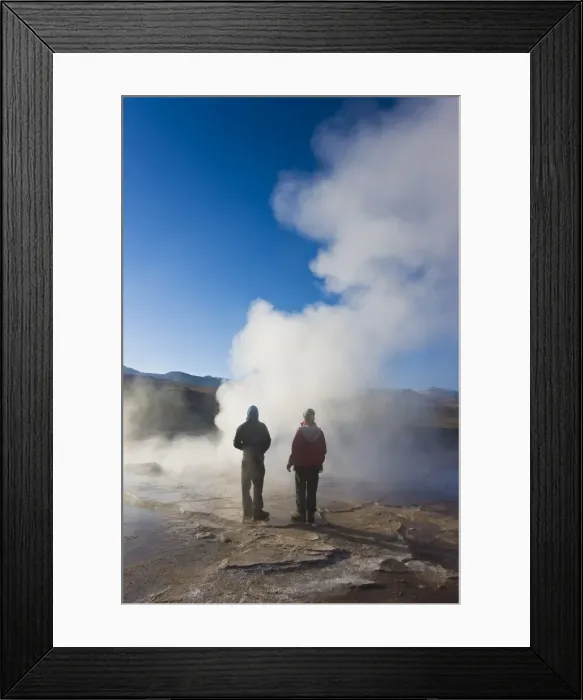 Framed Print : El Tatio Geysers, at 4300m above sea level El Tatio is the worlds highest geyser field