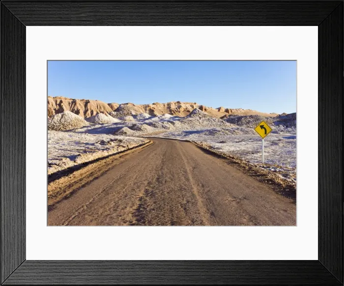 Framed Print : Road through the Valle de la Luna (Valley of the Moon), Atacama Desert Framed Print : Road through the Valle de la Luna (Valley of the Moon), Atacama Desert