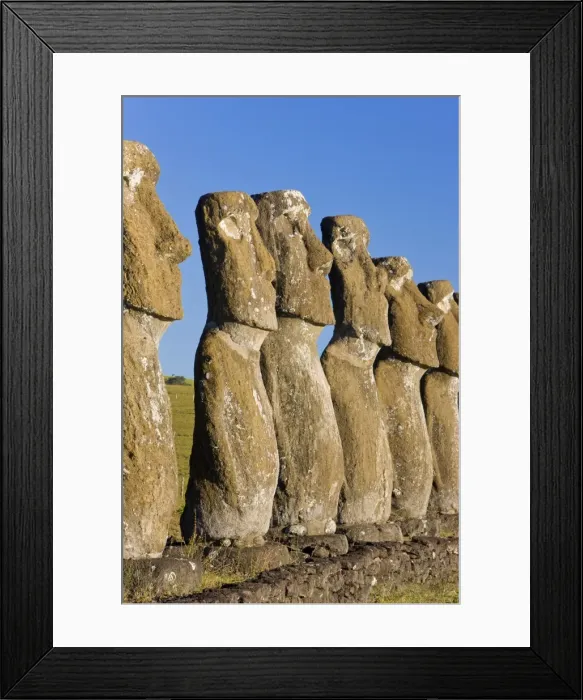 Framed Print : Row of monolithic stone Moai statues known as Ahu Akivi, Rapa Nui (Easter Island) Framed Print : Row of monolithic stone Moai statues known as Ahu Akivi, Rapa Nui (Easter Island)