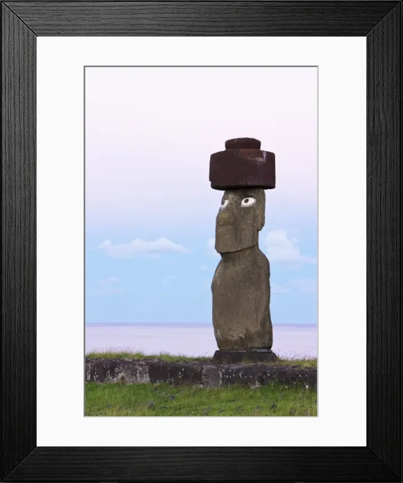 Framed Print : Ahu Ko Te Riku, the only topknotted and eyeballed Moai on the Island, Rapa Nui Framed Print : Ahu Ko Te Riku, the only topknotted and eyeballed Moai on the Island, Rapa Nui