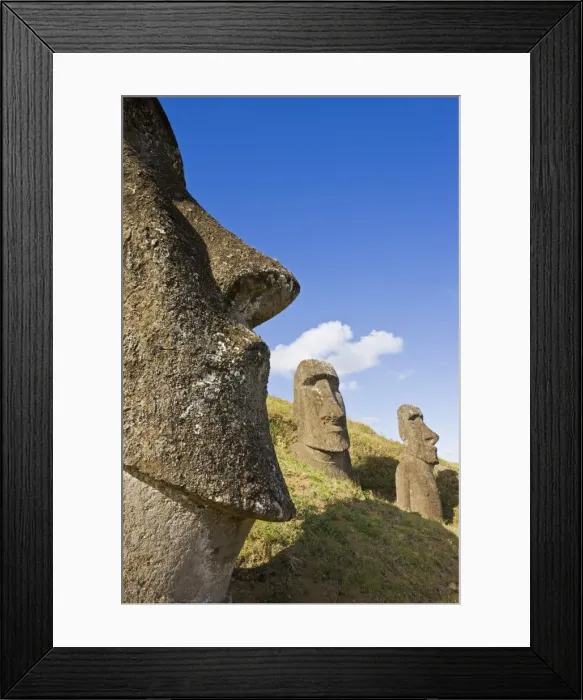 Framed Print : Giant monolithic stone Moai statues at Rano Raraku, Rapa Nui (Easter Island) Framed Print : Giant monolithic stone Moai statues at Rano Raraku, Rapa Nui (Easter Island)