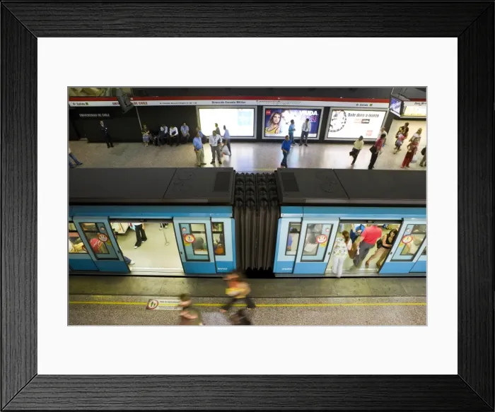 Framed Print : Elevated view of the Santiago metro, Santiago, Chile, South America Framed Print : Elevated view of the Santiago metro, Santiago, Chile, South America