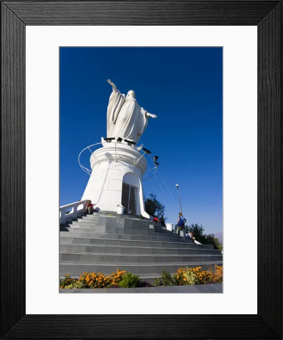 Framed Print : Statue of the Virgin Mary at Cerro San Cristobal overlooking the city, Santiago Framed Print : Statue of the Virgin Mary at Cerro San Cristobal overlooking the city, Santiago