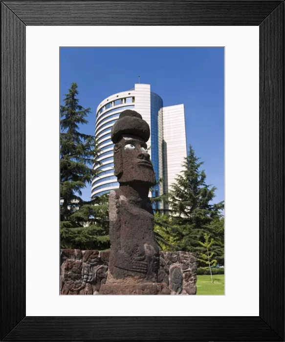 Framed Print : Moai statue in central Santiago, Chile, South America Framed Print : Moai statue in central Santiago, Chile, South America