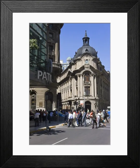 Framed Print : Architecture on the main commercial street, Paseo Ahumada, Santiago Centro Framed Print : Architecture on the main commercial street, Paseo Ahumada, Santiago Centro