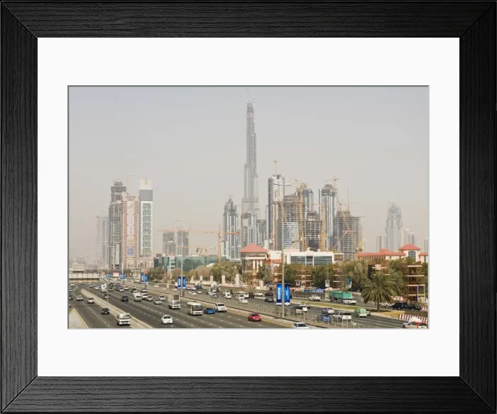 Framed Print : Construction site along Sheik Zayed Road, Dubai, United Arab Emirates, Middle East Framed Print : Construction site along Sheik Zayed Road, Dubai, United Arab Emirates, Middle East