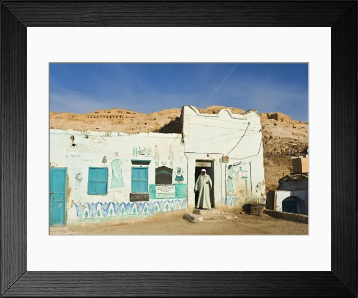 Framed Print : Painted house, Gurna village, West Bank, Thebes, Middle Egypt, Egypt, North Africa Framed Print : Painted house, Gurna village, West Bank, Thebes, Middle Egypt, Egypt, North Africa