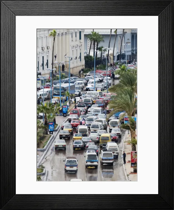 Framed Print : Traffic on the Sharia 26th July on the waterfront, Alexandria, Egypt, North Africa Framed Print : Traffic on the Sharia 26th July on the waterfront, Alexandria, Egypt, North Africa