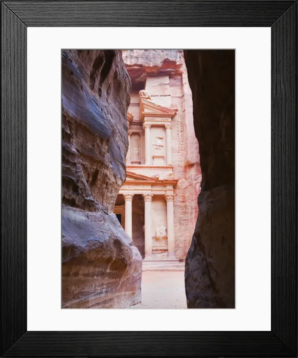 Framed Print : The Treasury seen from the Siq gorge, Petra, UNESCO World Heritage Site Framed Print : The Treasury seen from the Siq gorge, Petra, UNESCO World Heritage Site