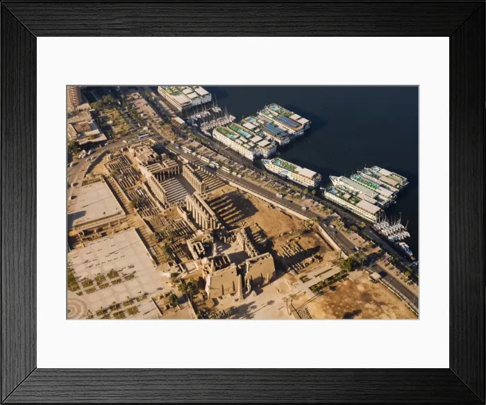 Framed Print : Aerial view of Luxor Temple and the River Nile, Luxor, Thebes, UNESCO World Heritage Site Framed Print : Aerial view of Luxor Temple and the River Nile, Luxor, Thebes, UNESCO World Heritage Site