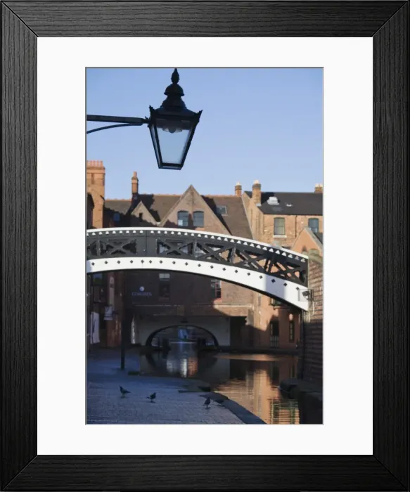 Framed Print : Iron bridge over canal, Gas Basin, Birmingham, England, United Kingdom, Europe Framed Print : Iron bridge over canal, Gas Basin, Birmingham, England, United Kingdom, Europe