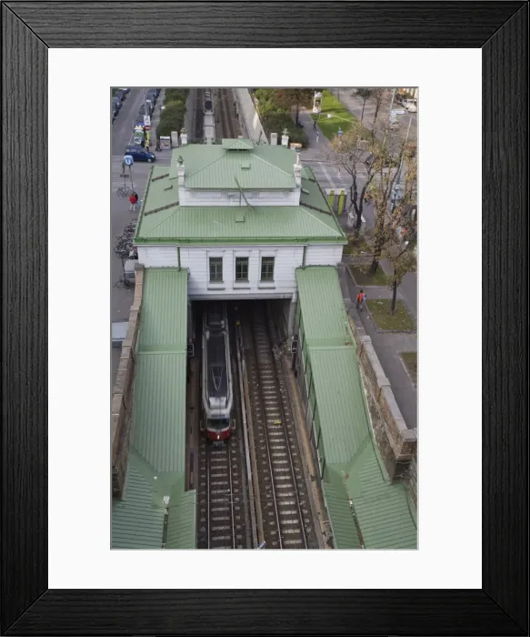 Framed Print : Underground train, from roof of Main Public Library, Vienna, Austria, Europe Framed Print : Underground train, from roof of Main Public Library, Vienna, Austria, Europe