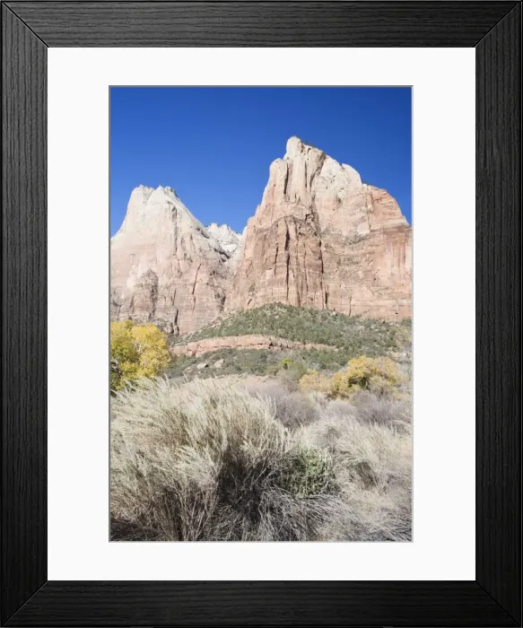 Framed Print : Court of the Patriarchs, Zion National Park in autumn, Utah, United States of America Framed Print : Court of the Patriarchs, Zion National Park in autumn, Utah, United States of America