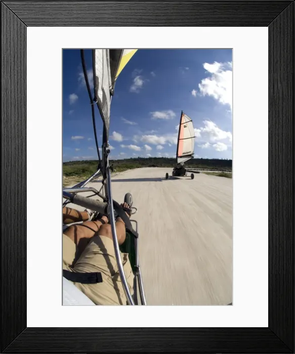 Framed Print : Landsailing in Bonaire, Netherlands Antilles, West Indies, Caribbean, Central America Framed Print : Landsailing in Bonaire, Netherlands Antilles, West Indies, Caribbean, Central America