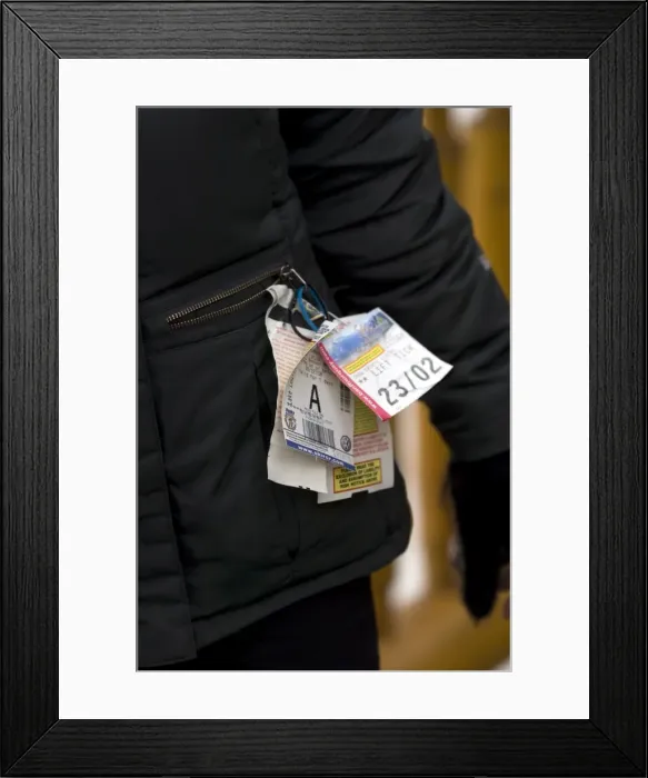 Framed Print : Ski jacket with lift tickets, Lake Louise, Alberta Canada, North America Framed Print : Ski jacket with lift tickets, Lake Louise, Alberta Canada, North America