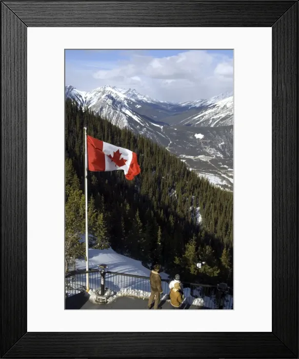 Framed Print : Canadian flag at the top of Sulphur Mountain, Banff National Park, UNESCO World Heritage Site Framed Print : Canadian flag at the top of Sulphur Mountain, Banff National Park, UNESCO World Heritage Site