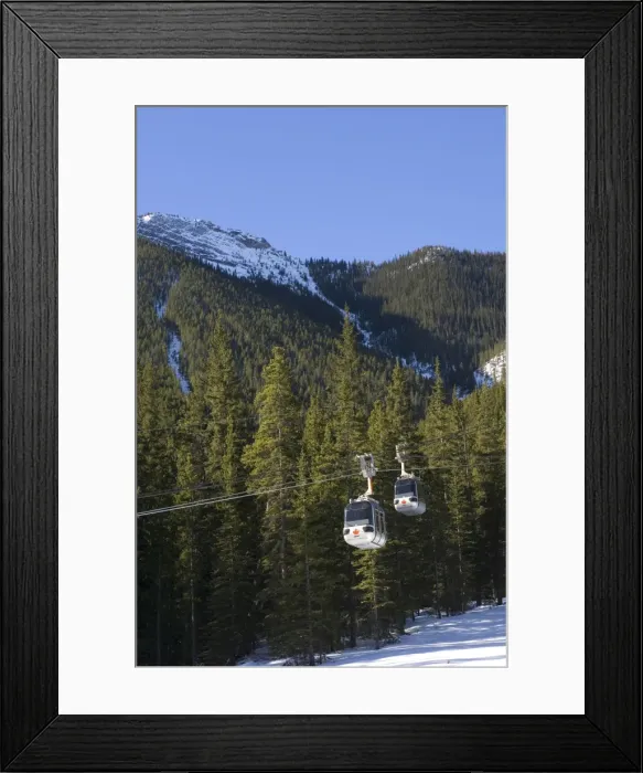 Framed Print : Sulphur Mountain cable cars, Banff National Park, UNESCO World Heritage Site Framed Print : Sulphur Mountain cable cars, Banff National Park, UNESCO World Heritage Site